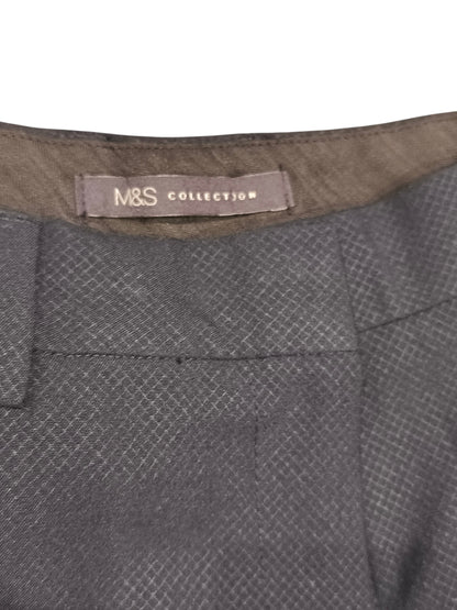 M&S Collection Navy Textured Trousers Size UK 6 Regular Workwear Smart Casual