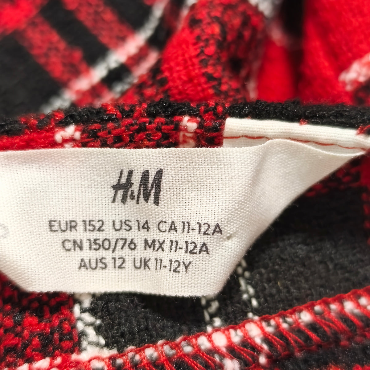 H&M Girls Red Tartan Plaid Pinafore Dress Size 11-12Y EUR 152 Check