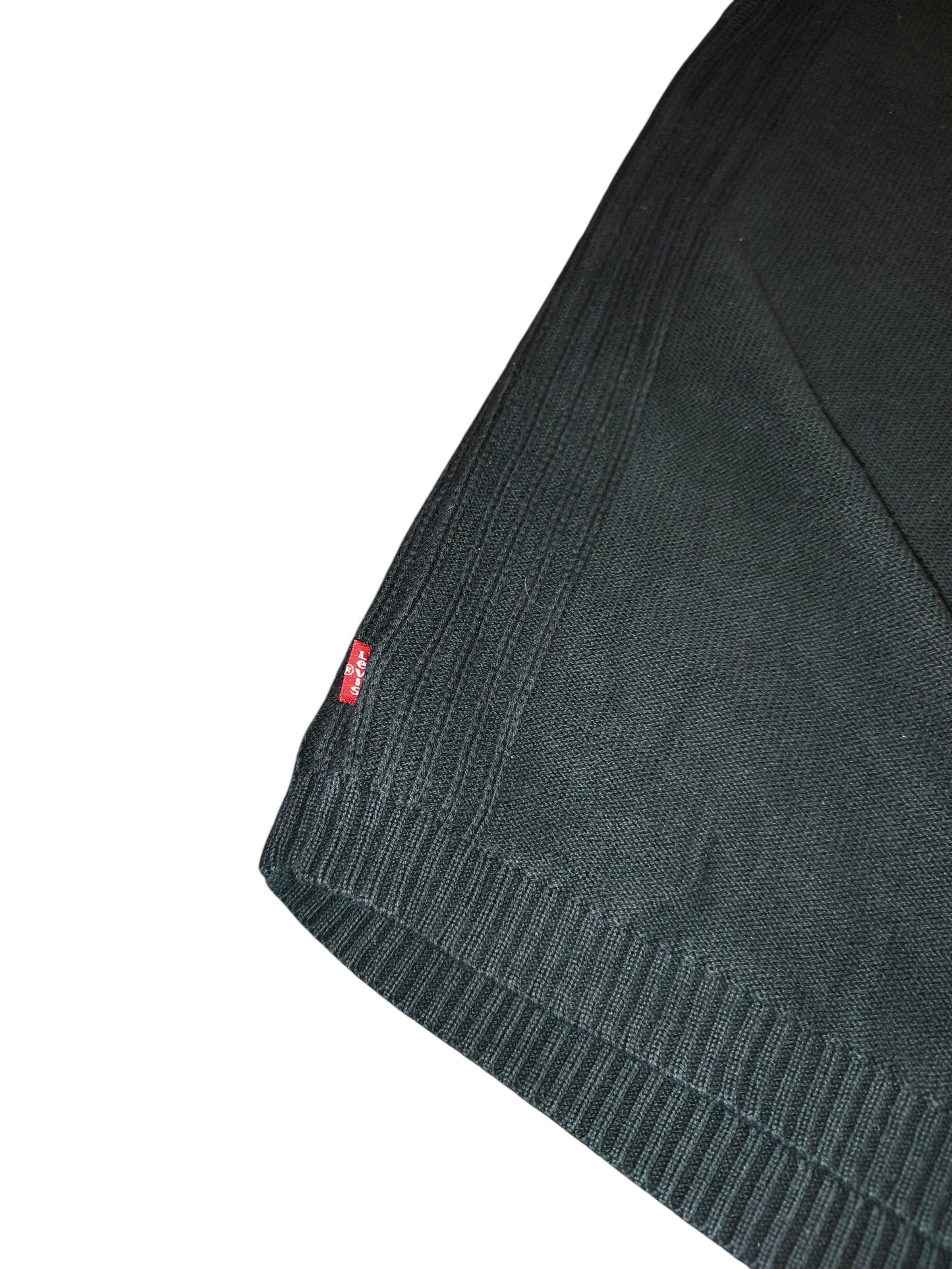 Levis Red Tab Knit Sweater Mens Large Black Crewneck Pullover Ribbed Vintage