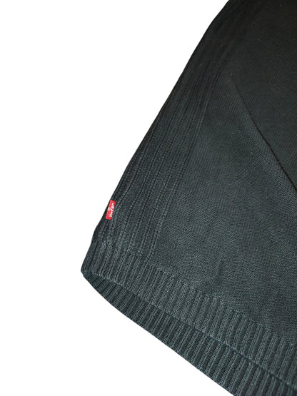 Levis Red Tab Knit Sweater Mens Large Black Crewneck Pullover Ribbed Vintage