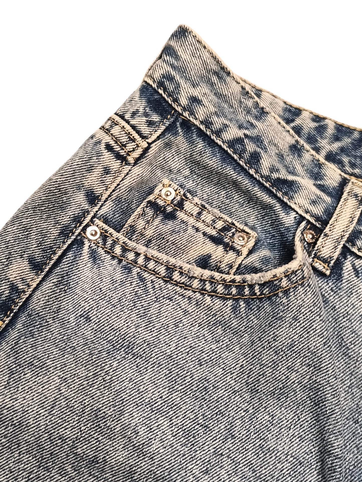 Sinsay Mom Fit Jeans EU 34 US 2 High Waisted Light Acid Wash Blue Tapered 90s