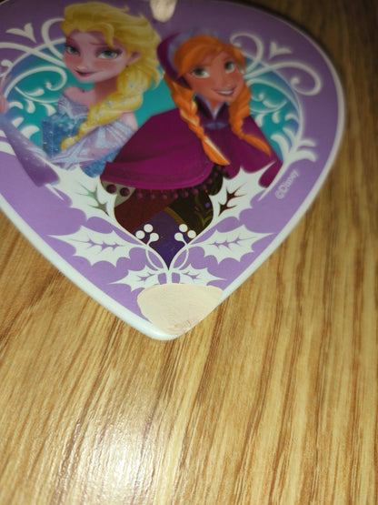 Disney Frozen Elsa & Anna Heart-Shaped Hanging Ornament