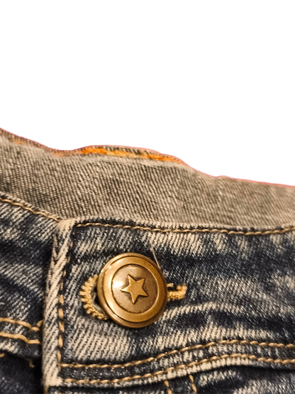 Destination Boys Denim Shorts Size 146 Blue Acid Wash Adjustable Waist Jeans