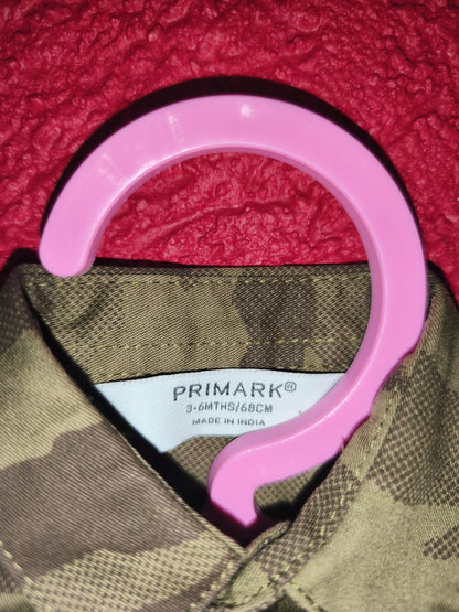 PRIMARK Baby Camouflage Long Sleeve Button-Down Shirt – Size 3–6 Months (68 cm)