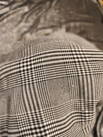 Miss Anna Glen Check Skinny Pants Black White Plaid Trousers Size 42 (US 10/12)