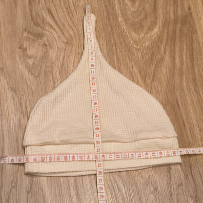 Cream Waffle Knit Baby Pixie Beanie Hat Pointed Top Thermal Infant Cap Neutral