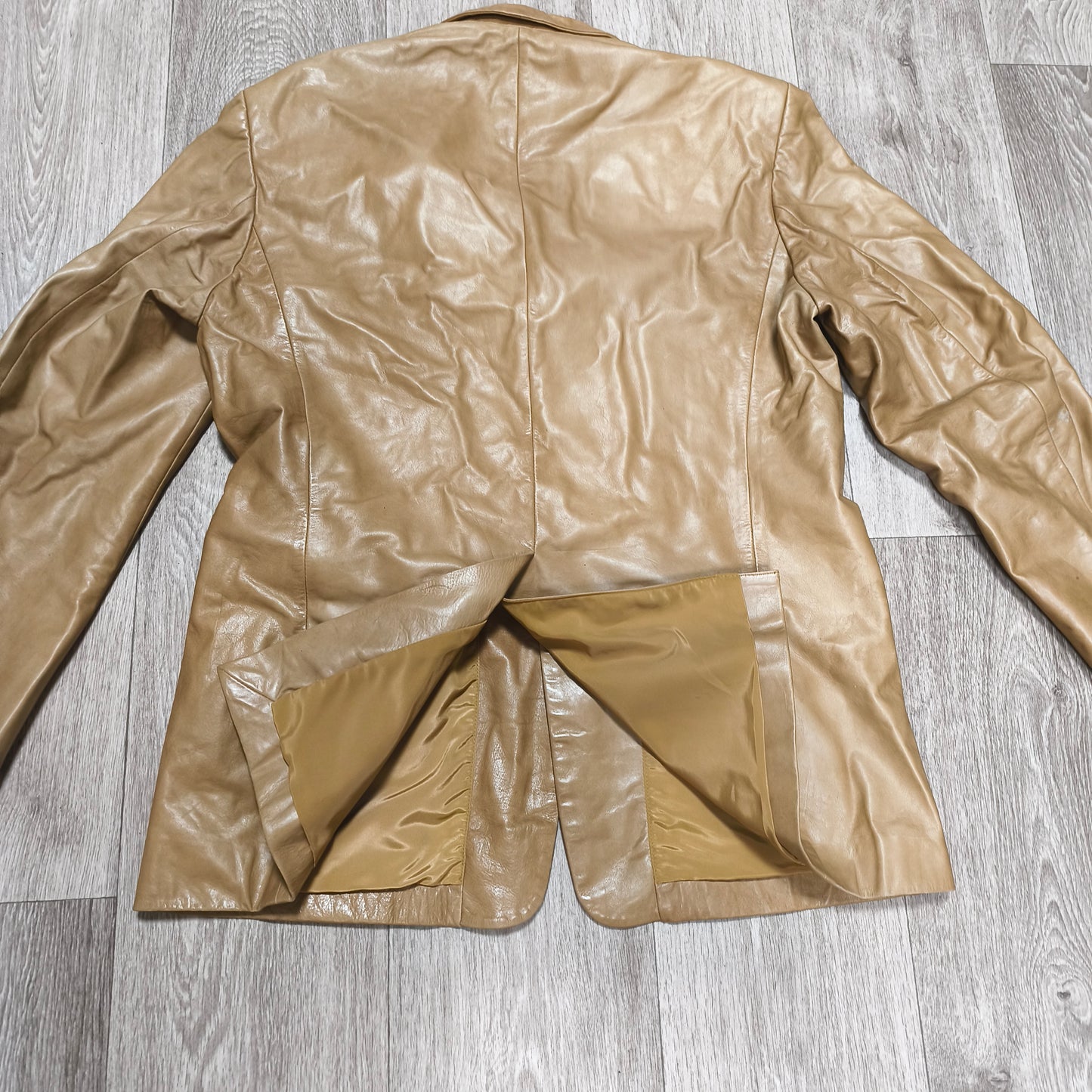 Tiger of Sweden Mens Tan Beige Soft Leather Blazer Jacket Two Button Coat