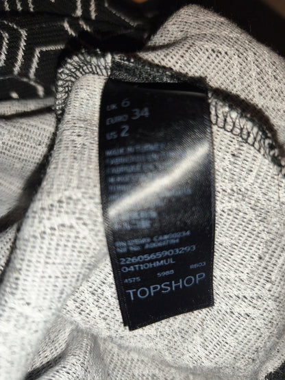 Topshop Geometric Hexagon Long Sleeve Crop Top – Size UK 6 / EUR 34 / US 2