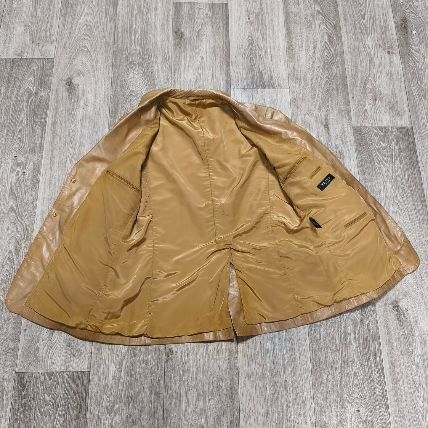 Tiger of Sweden Mens Tan Beige Soft Leather Blazer Jacket Two Button Coat