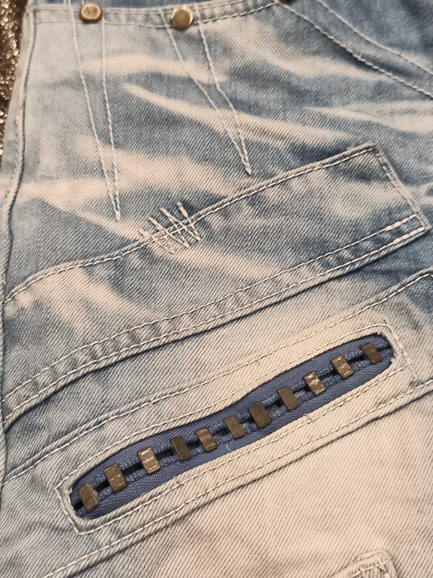 J Rag Famous Denim Mens Blue Jeans Size 30 Distressed Studded Y2K JR3117