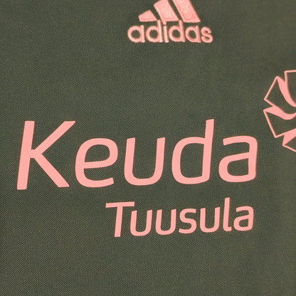 Adidas Mens Green Climalite Short Sleeve Soccer Jersey Shirt Keuda Tuusula #4