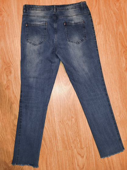 Up2Fashion Women's Stretch Denim Jeans in Mid Blue Wash | EU 44