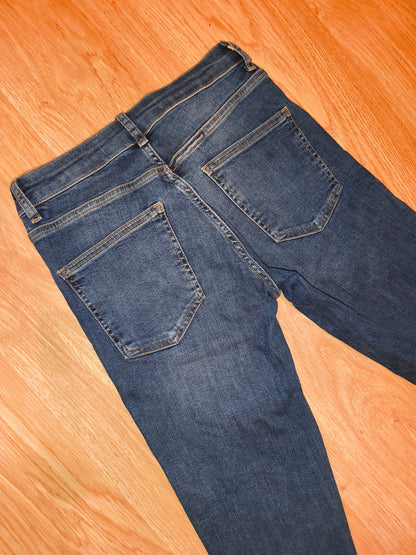 Denim Co. Women’s Blue Skinny Jeans with Pearl Embellishment - UK Size 10