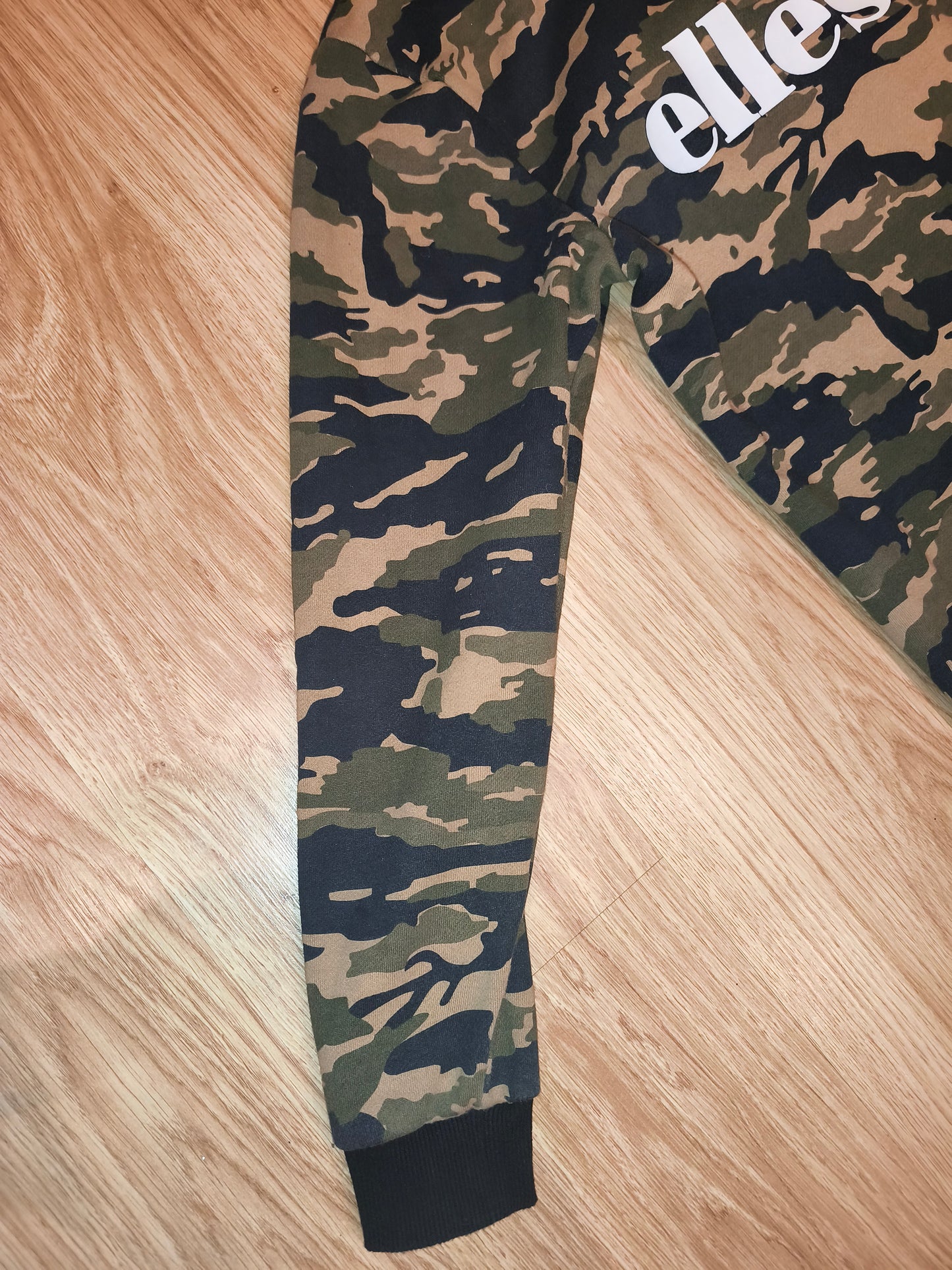Ellesse Maroo Camo Longline Hoodie – Tiger Camouflage – Unisex Fits M (Tagged Women's S / UK 8)