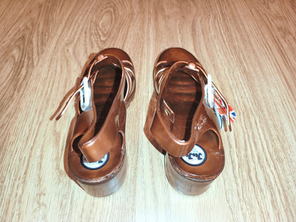 JuJu Original Maxi Heeled Jelly Sandals Bronze Metallic | UK 5 EU 38 US 7 | New