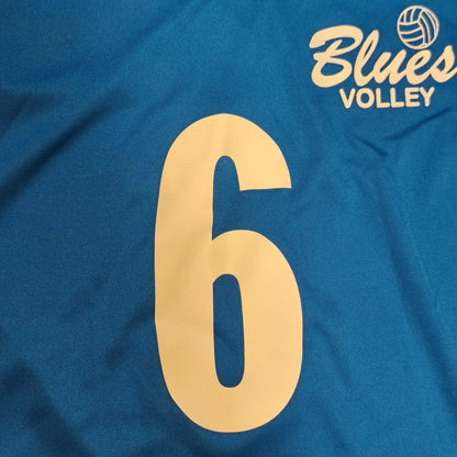 Kappa Blues Volley Volleyball Jersey Shirt #6 Blue Mens Size Medium 2012
