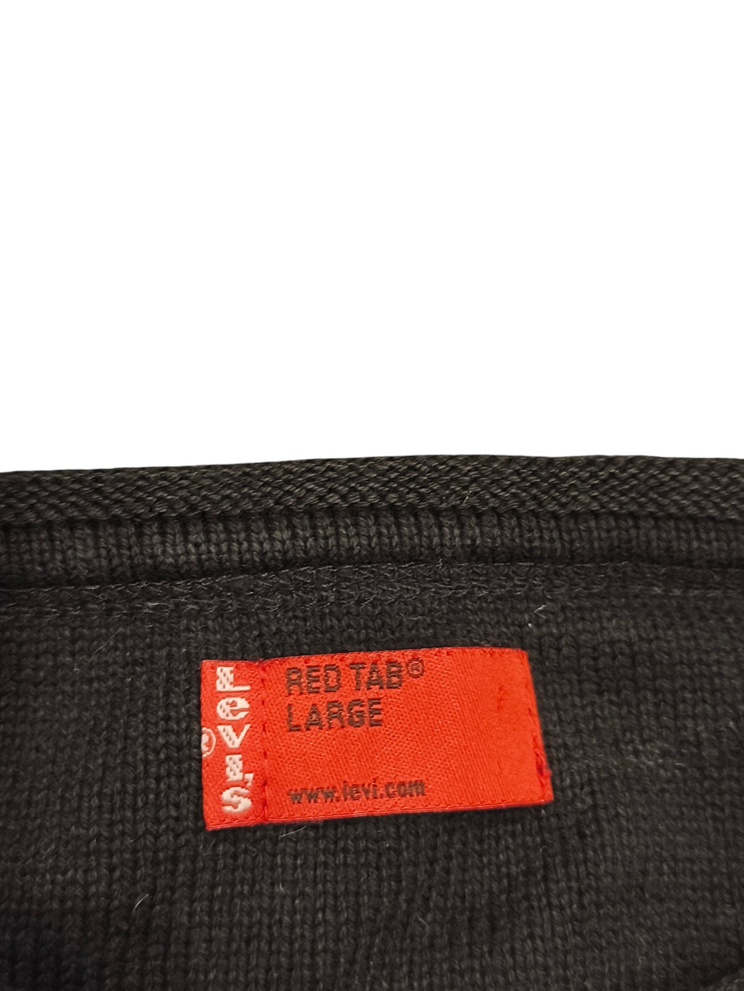 Levis Red Tab Knit Sweater Mens Large Black Crewneck Pullover Ribbed Vintage