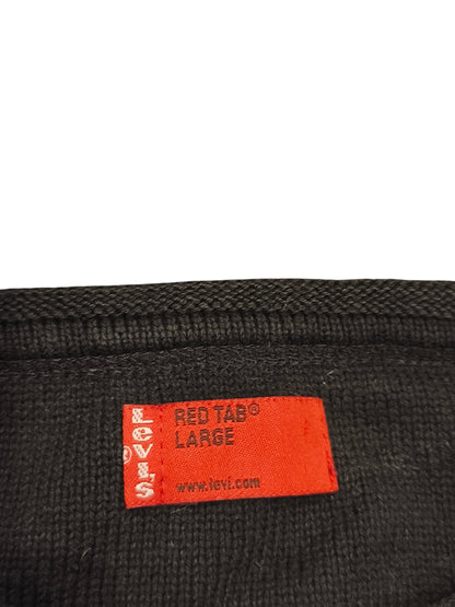 Levis Red Tab Knit Sweater Mens Large Black Crewneck Pullover Ribbed Vintage