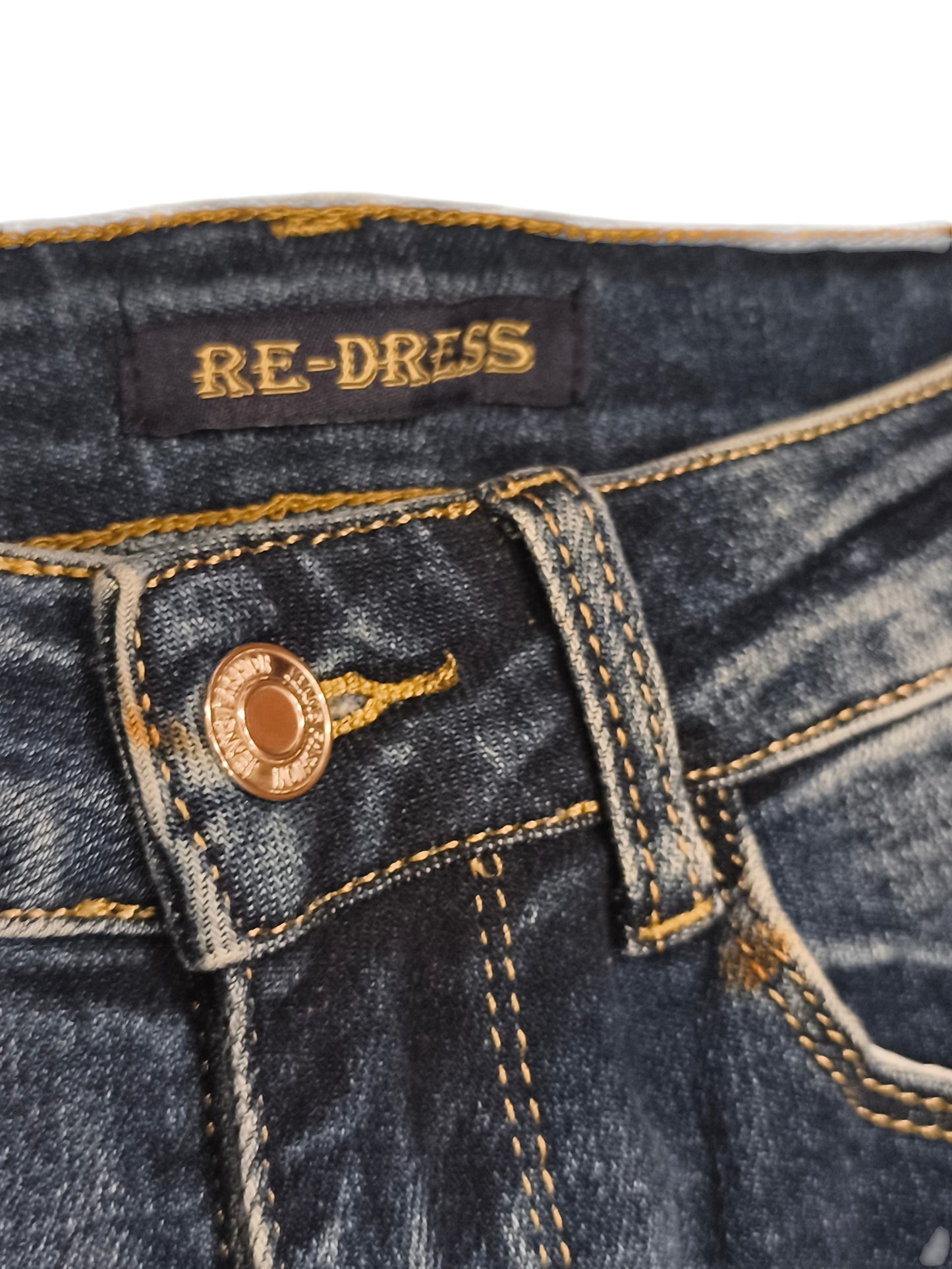 RE-DRESS Push Up Skinny Jeans Women’s Size XS Dark Wash Distressed Sculpting
