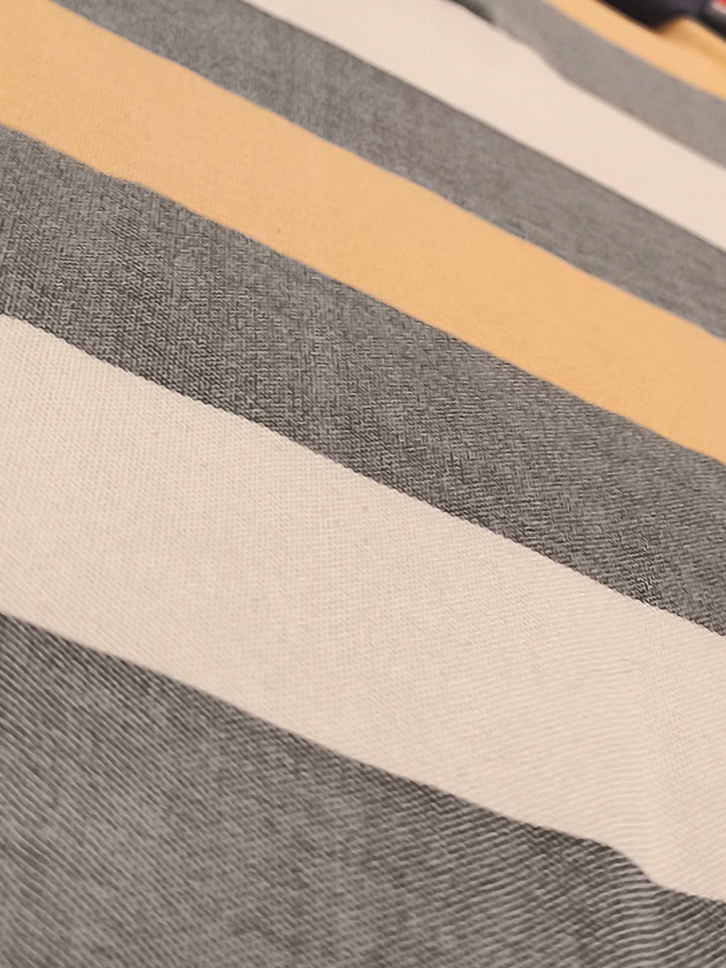 Vtg 90s Ralph Lauren Polo Shirt Medium M Striped Rugby Yellow Navy Grey Pique