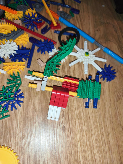 K'NEX 375 pc Deluxe Building Set with Red Storage Tub (Model 13597) – Pre-Owned Bulk Toy Lot