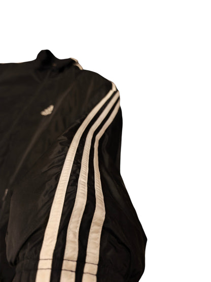 Vintage Adidas Performance Full-Zip Jacket Mens M Black 3-Stripe Activewear 80s