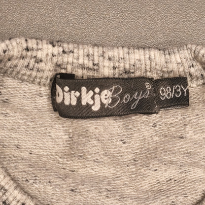 Dirkje Boys Grey Marl Graphic Knit Sweatshirt Jumper | Size 98 / 3Y