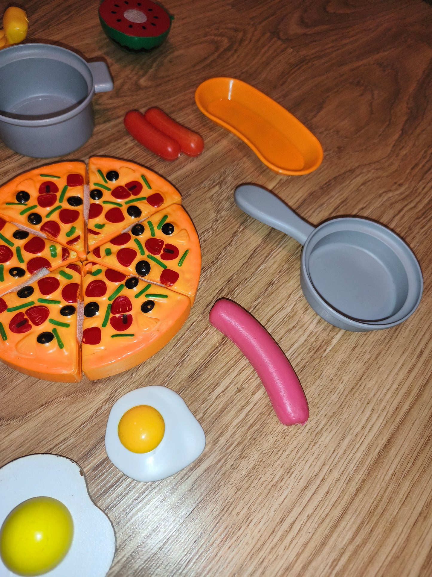 Kids Pretend Play Kitchen Food Set | Pizza, Cooking Pots & Accessories | 15+ Pieces