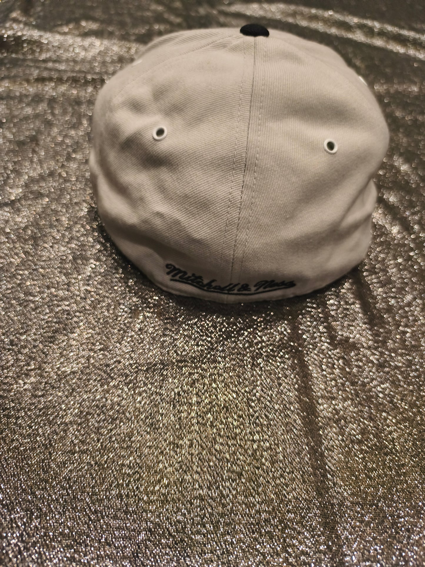 Miami Heat Mitchell Ness Fitted Hat 7 1/2 Gray Black Wool Blend NBA Cap Vintage
