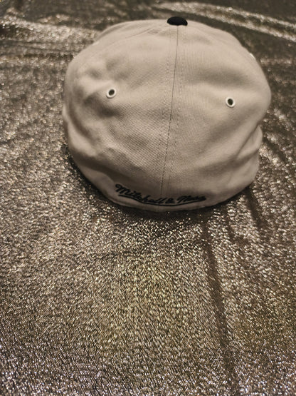 Miami Heat Mitchell Ness Fitted Hat 7 1/2 Gray Black Wool Blend NBA Cap Vintage