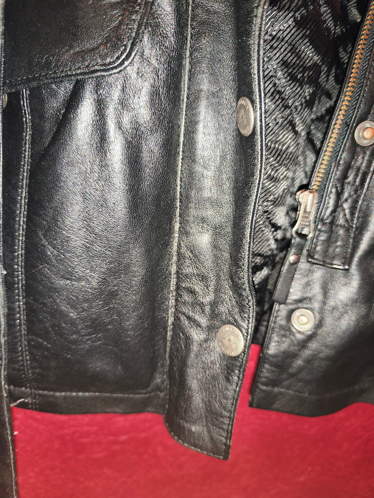 AVIATRIX Genuine Black Leather Belted Utility Jacket Fur Hood | Women's Size XL