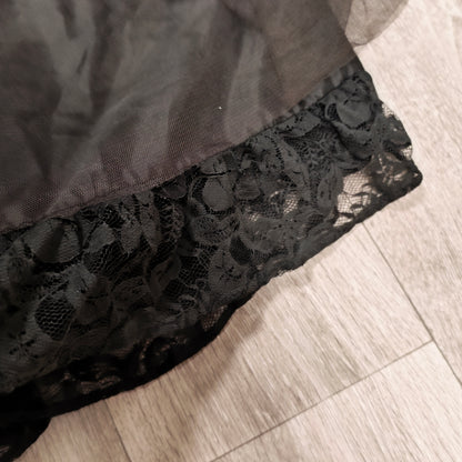 Next Petite Womens Black Lace Tulle Dress Size 14 Goth Party Cocktail Mini