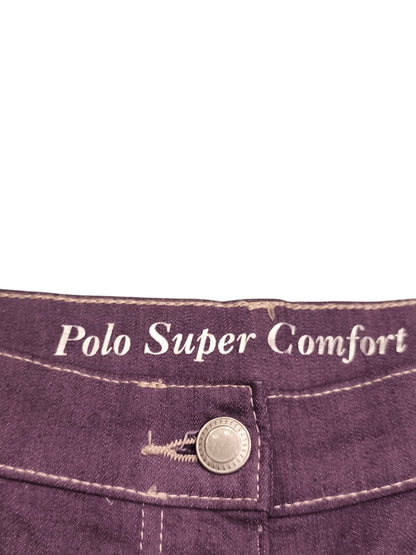 Polo Super Comfort Purple Plum Jeans Women's Size 19 Rhinestone Pocket Stretch