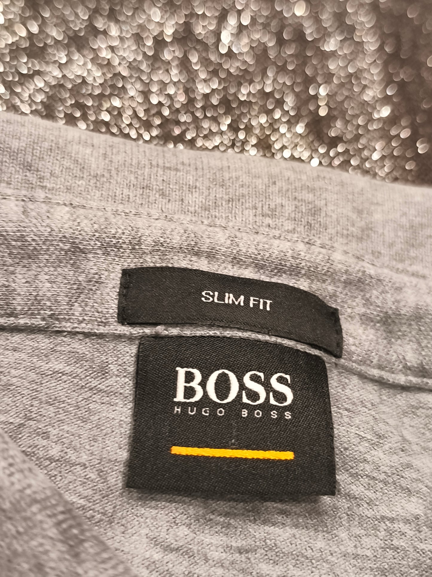HUGO BOSS Men's Slim Fit Polo Shirt Grey Short Sleeve Cotton Piqué Size M Medium