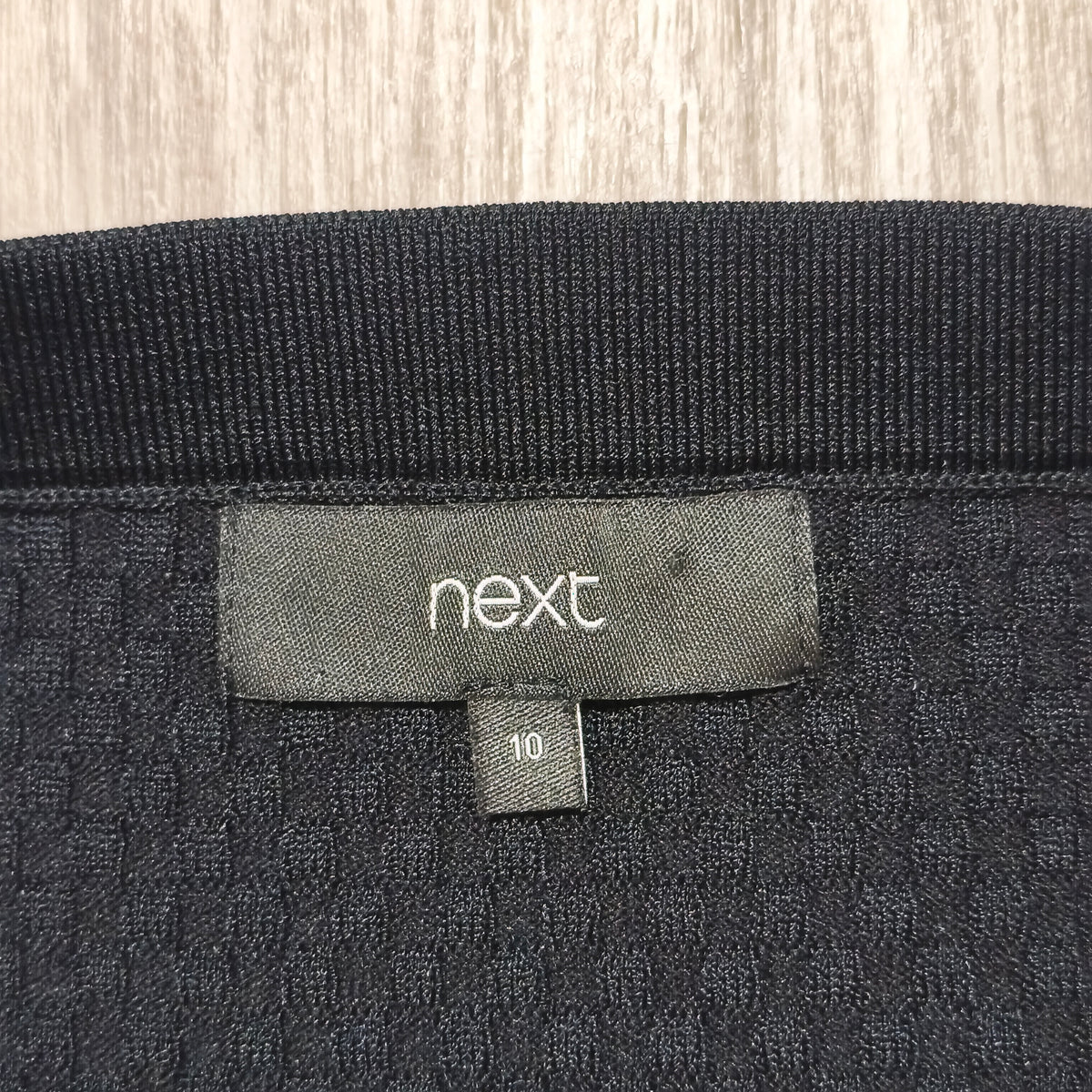 Next Black Textured Knit Pencil Skirt Women's Size UK 10 EUR 38 Stretch