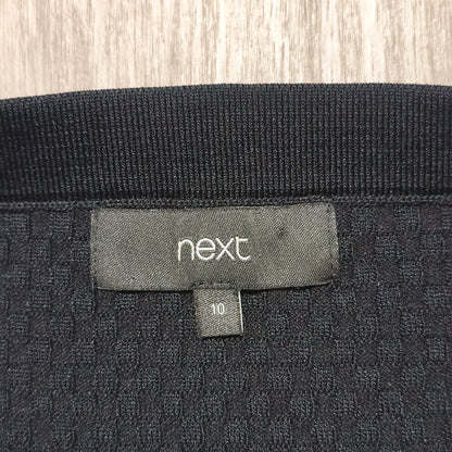Next Black Textured Knit Pencil Skirt Women's Size UK 10 EUR 38 Stretch