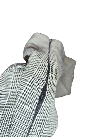 Women's Grey Plaid Wrap-Style Mini Skort with Ring Detail (Defective Zipper)