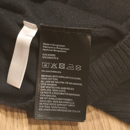 H&M Boys Dark Navy Blue Fine Knit Jumper Sweater Crewneck 100% Cotton Size 10-12Y