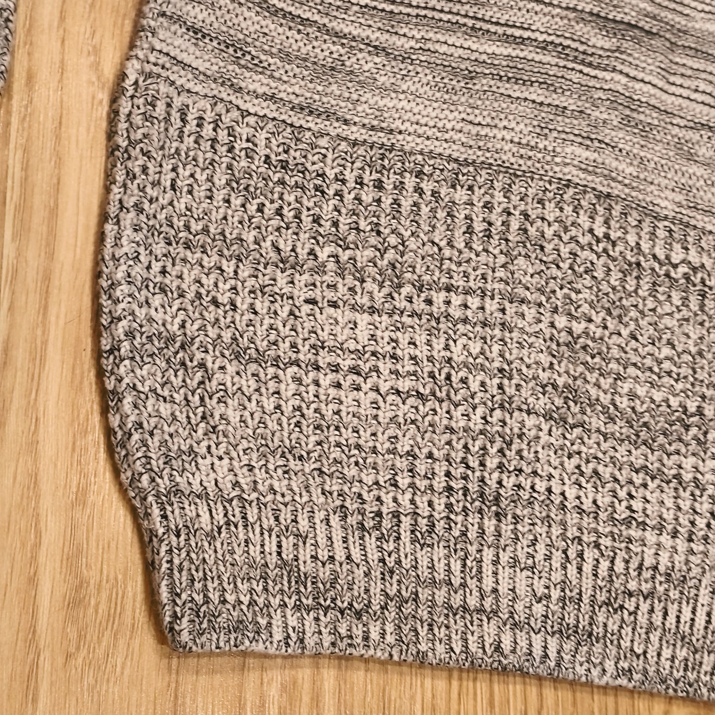 Next Boys Jumper Sweater Grey Black Marl Chunky Knit Crew Neck Age 11 146cm