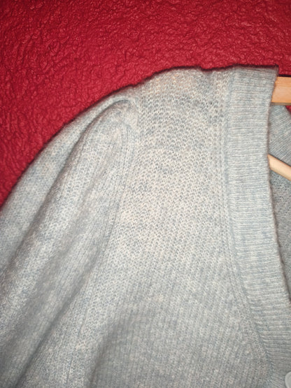 DIVIDED by H&M Light Blue Puff-Sleeve Cropped Cardigan Sweater – Size S