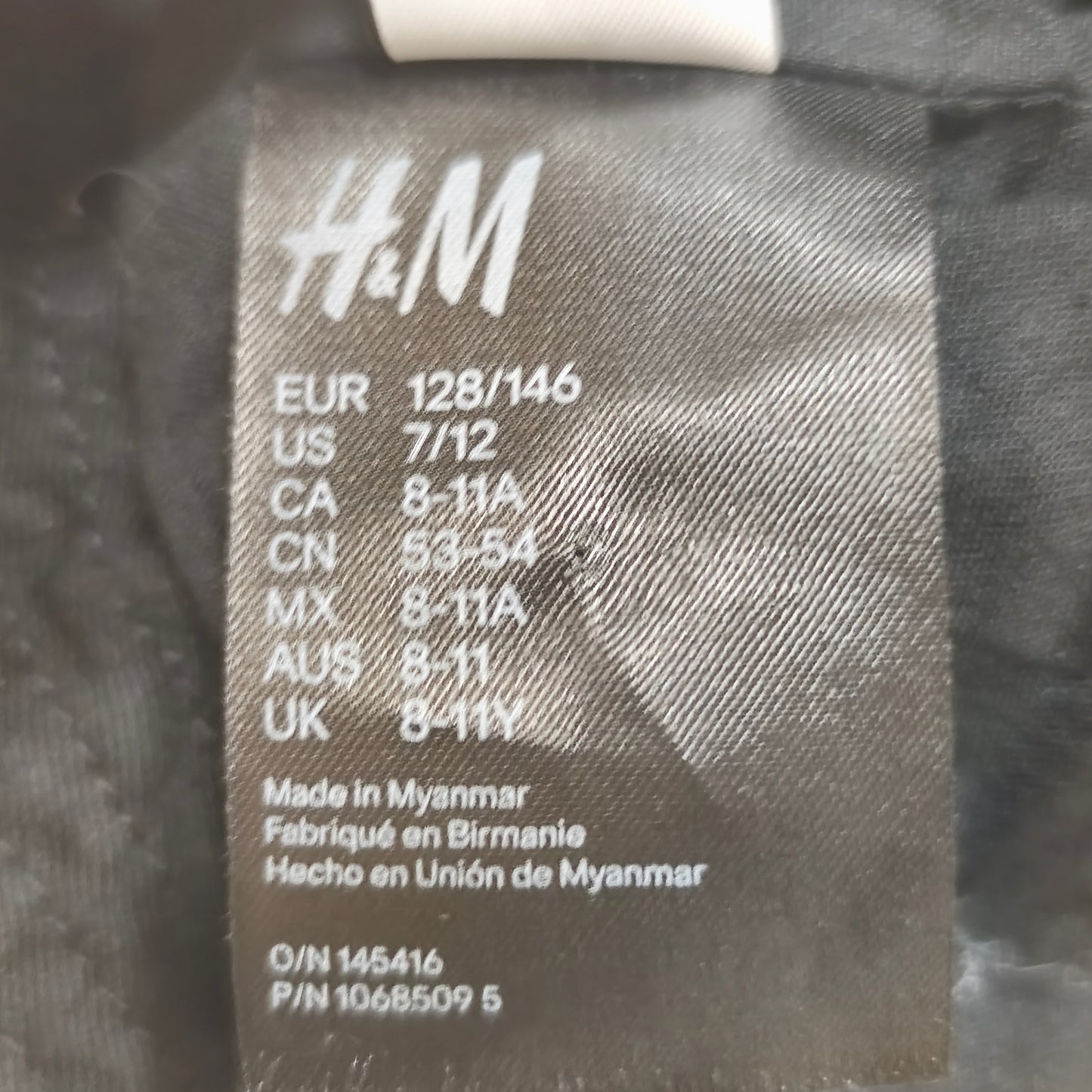 H&M PlayStation Black Embroidered Logo Bucket Hat Kids Youth Size 7-12 Yrs