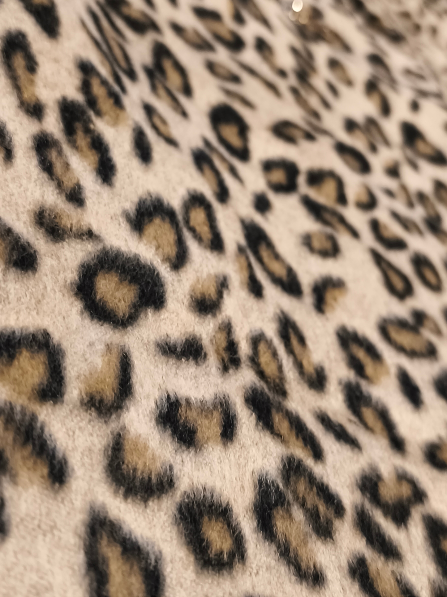 Primark Leopard Print Faux Fur Coat Women’s Size 6 Zip Pockets Longline Jacket