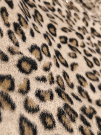 Primark Leopard Print Faux Fur Coat Women’s Size 6 Zip Pockets Longline Jacket