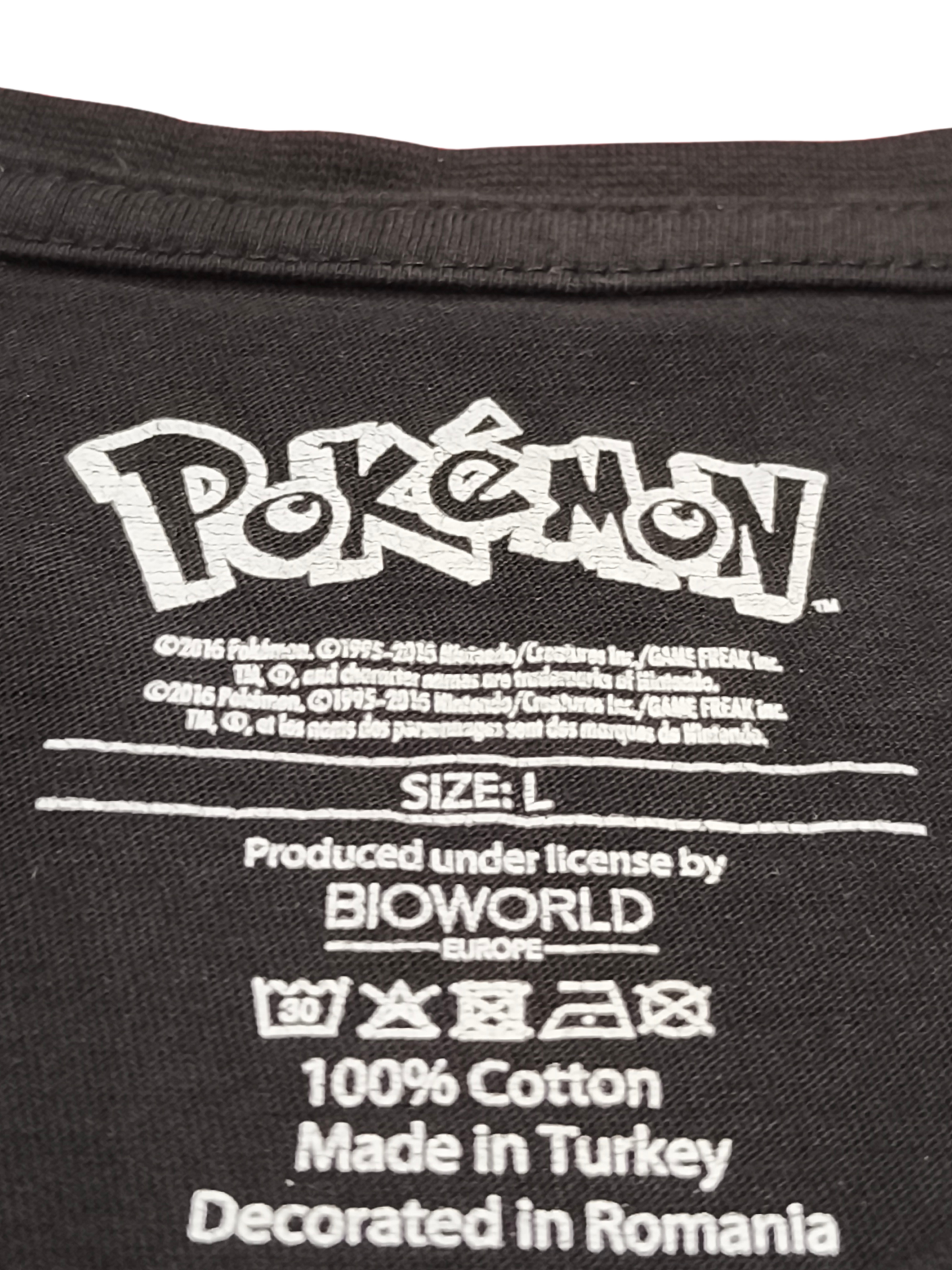 Vintage Style Pokémon Graphic Tee Large - Kanto Starters & Pikachu - 2016 Biowor