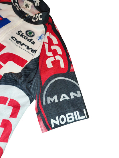 Team CSC Cycling Jersey Descente Men Short Sleeve Bike Shirt UCI ProTour Vintage