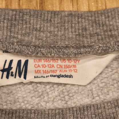 H&M Kids Grey Skeleton Rib Cage Sweatshirt Size US 10-12Y Halloween Jumper