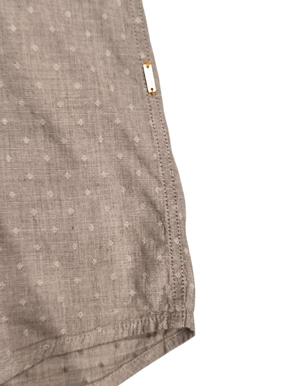 HUGO BOSS Orange Label Mens Regular Fit Long Sleeve Shirt Sz M Grey Micro Dobby