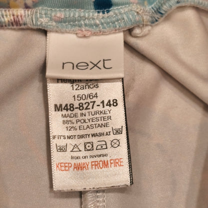 Next Girls Smiley Face Print Leggings Multicolor Stretch Pants Size 12 Yrs 152cm