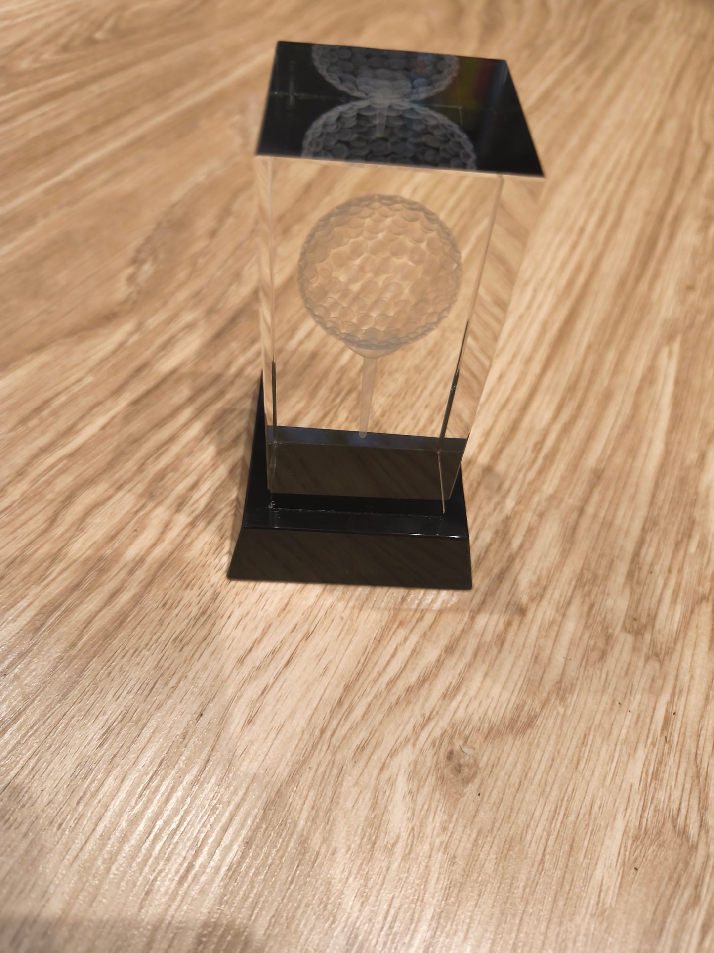 Vintage 3D Laser Etched Crystal Golf Trophy – Caudwell Children Celebrity Golf Classic 2016 1st Place Team Award