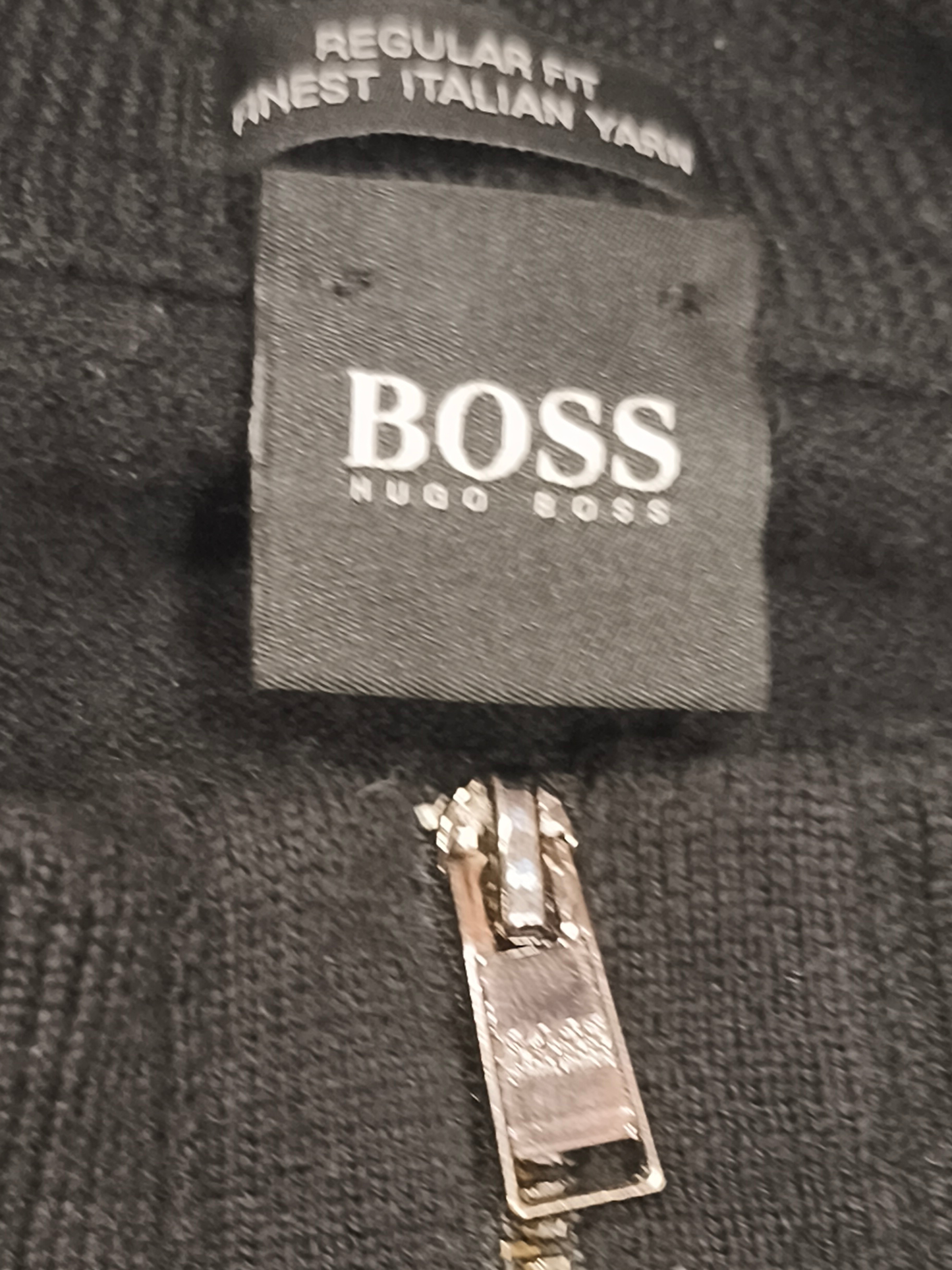 BOSS Hugo Boss Men's Elfonte Full-Zip Virgin Wool Sweater Jacket Black L